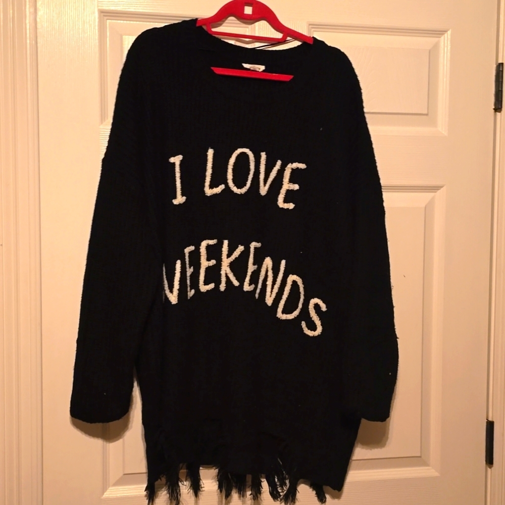Black Distressed Sweater